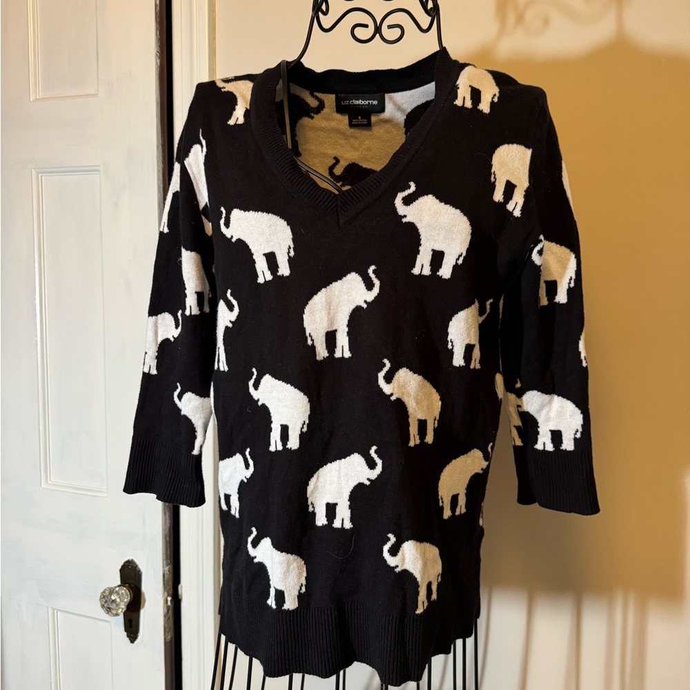 Liz Claiborne Black and White Sweater